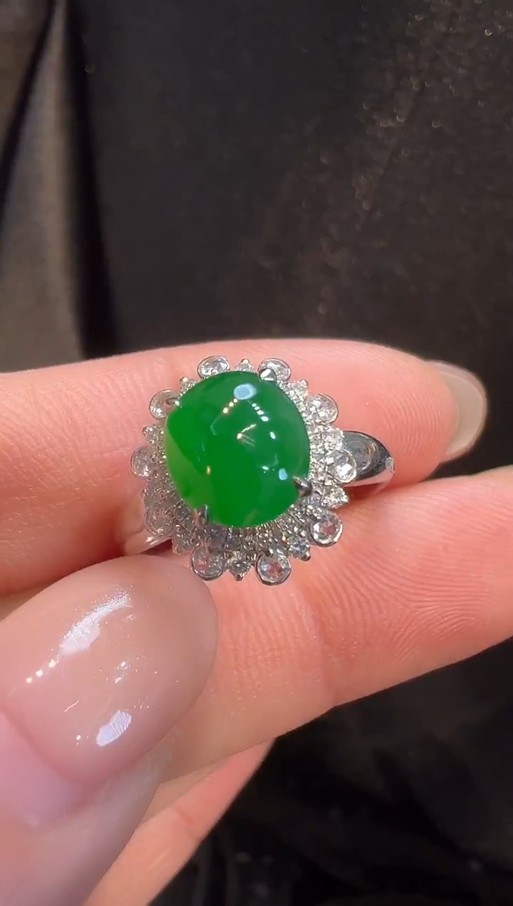 18K金镶嵌戒指翡翠AL6