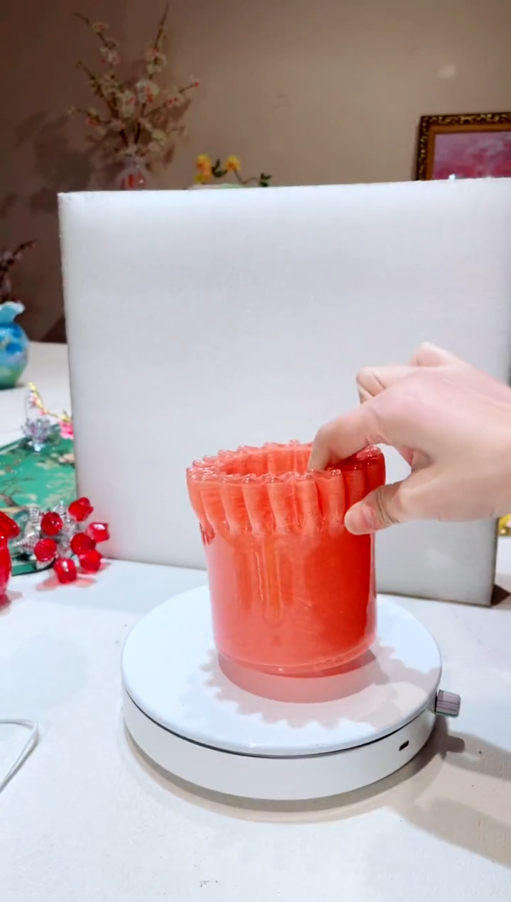 【闪购商品】琉璃手工艺品橙色折纸收纳 微瑕