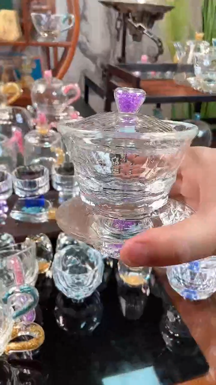 【闪购商品】盖碗玺宴新款水晶盖碗紫罗兰