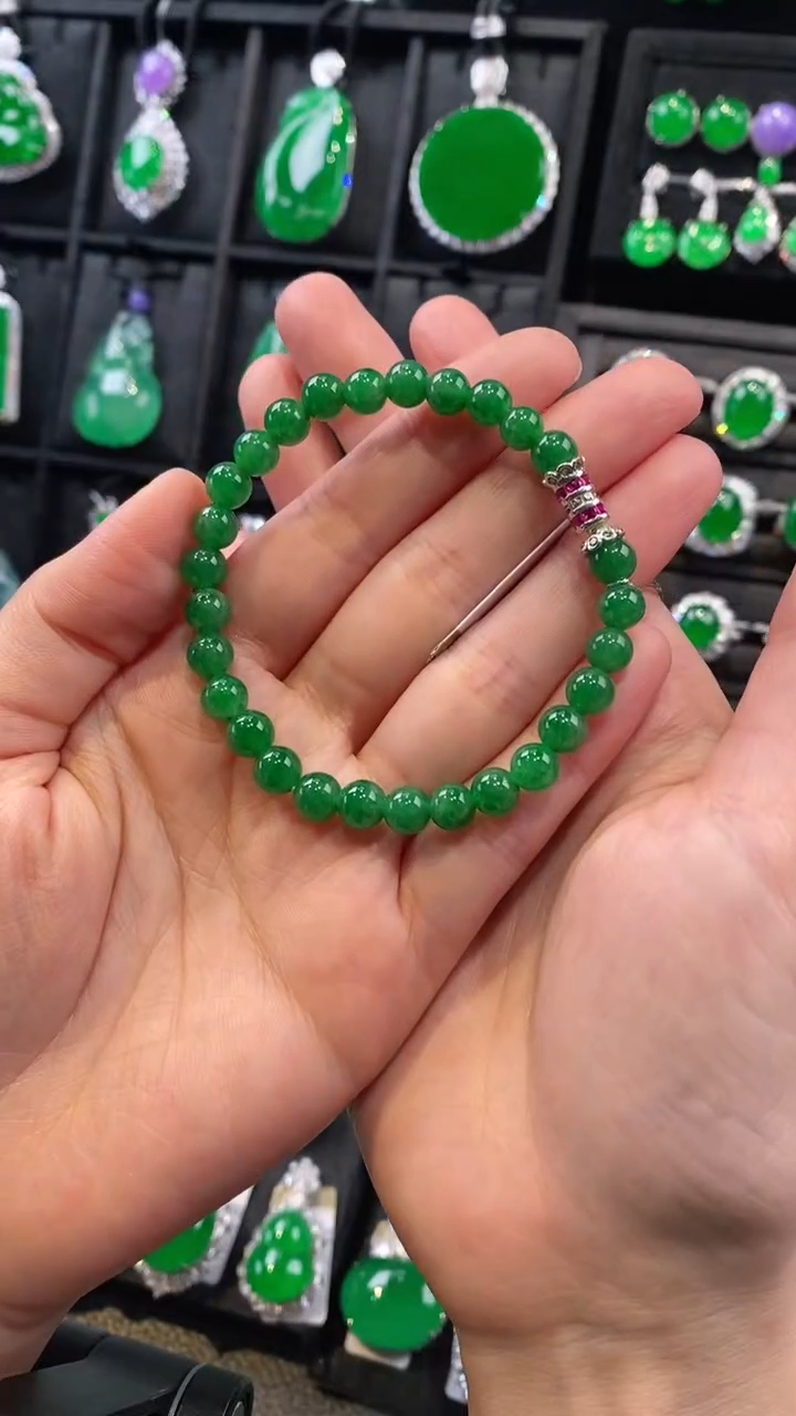 【闪购商品】翡翠手串18K金镶嵌手串4082710