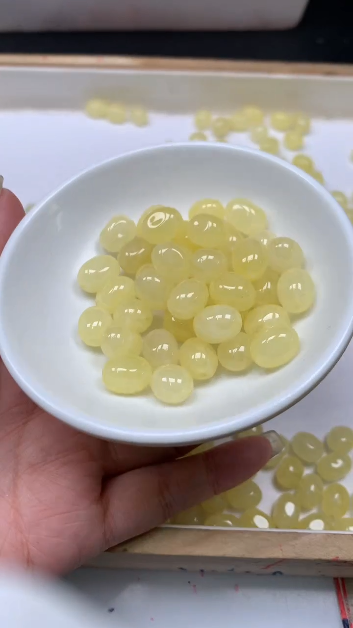 未镶嵌散珠碧玺E574 金丝黄碧玺随型8*10mm20个8.8元