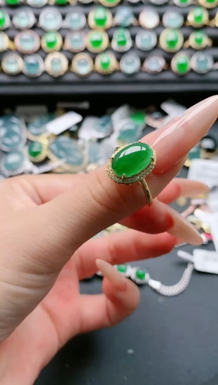【闪购商品】翡翠戒指银S925镶嵌111111