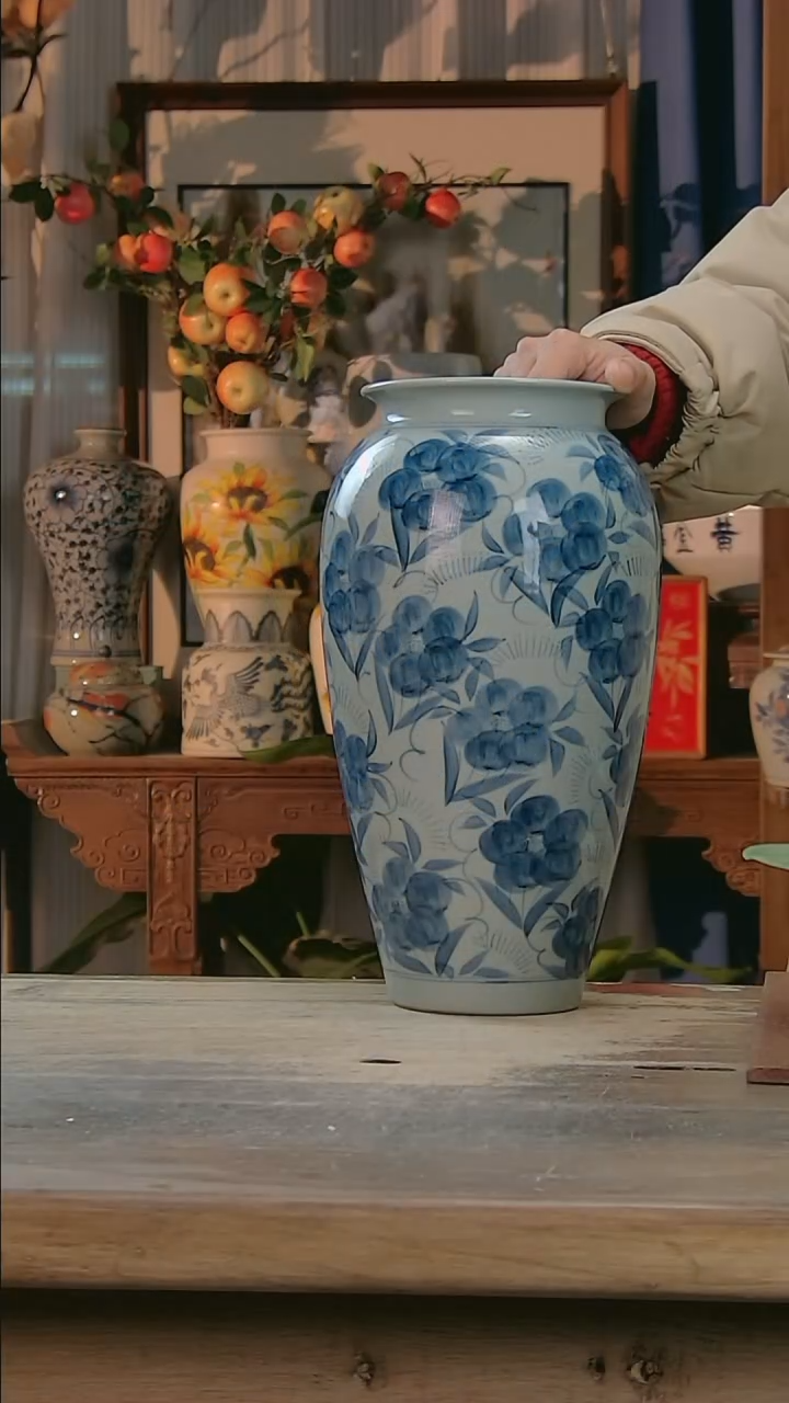 【闪购商品】瓷片景德镇纯手工釉下彩精品花瓶