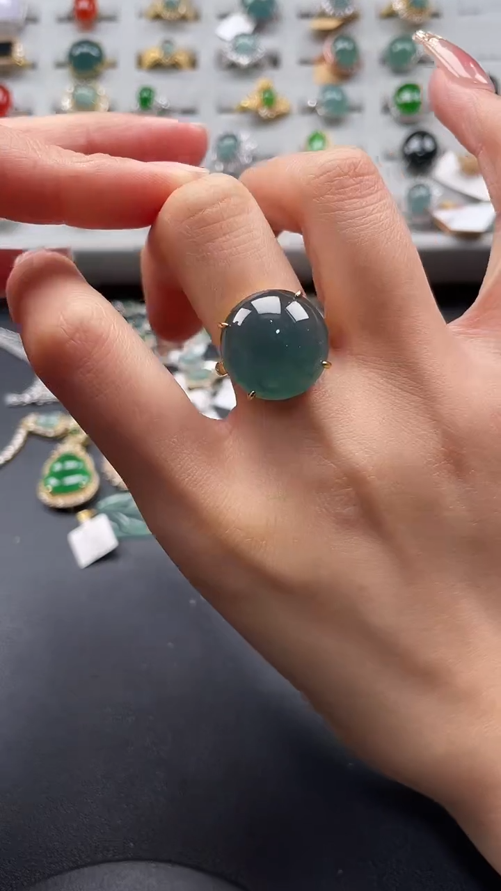 【闪购商品】翡翠戒指银S925镶嵌65864585