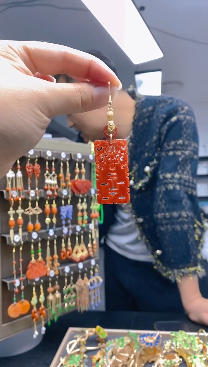 【闪购商品】翡翠耳饰合金0296翡翠耳钩一个