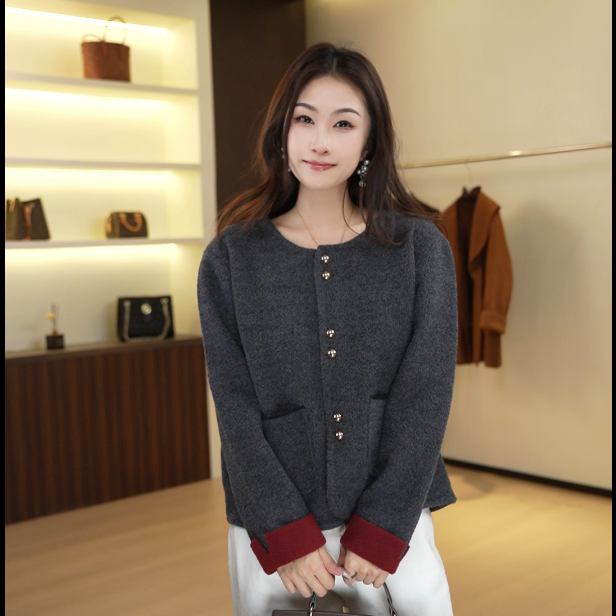 7481常规款女小香风薄款短款短外套秋冬时尚网红百搭休闲