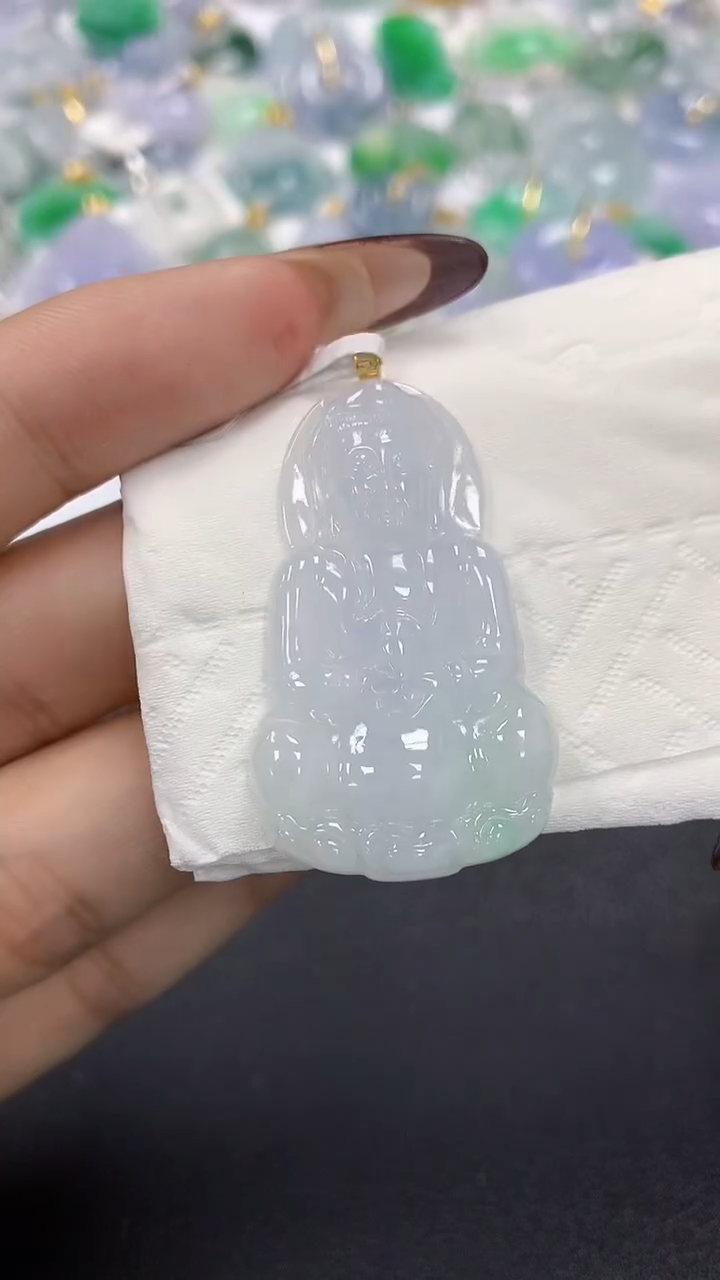 颈饰18K金镶嵌翡翠a货假一赔三支持复检百元上9元证书费自理