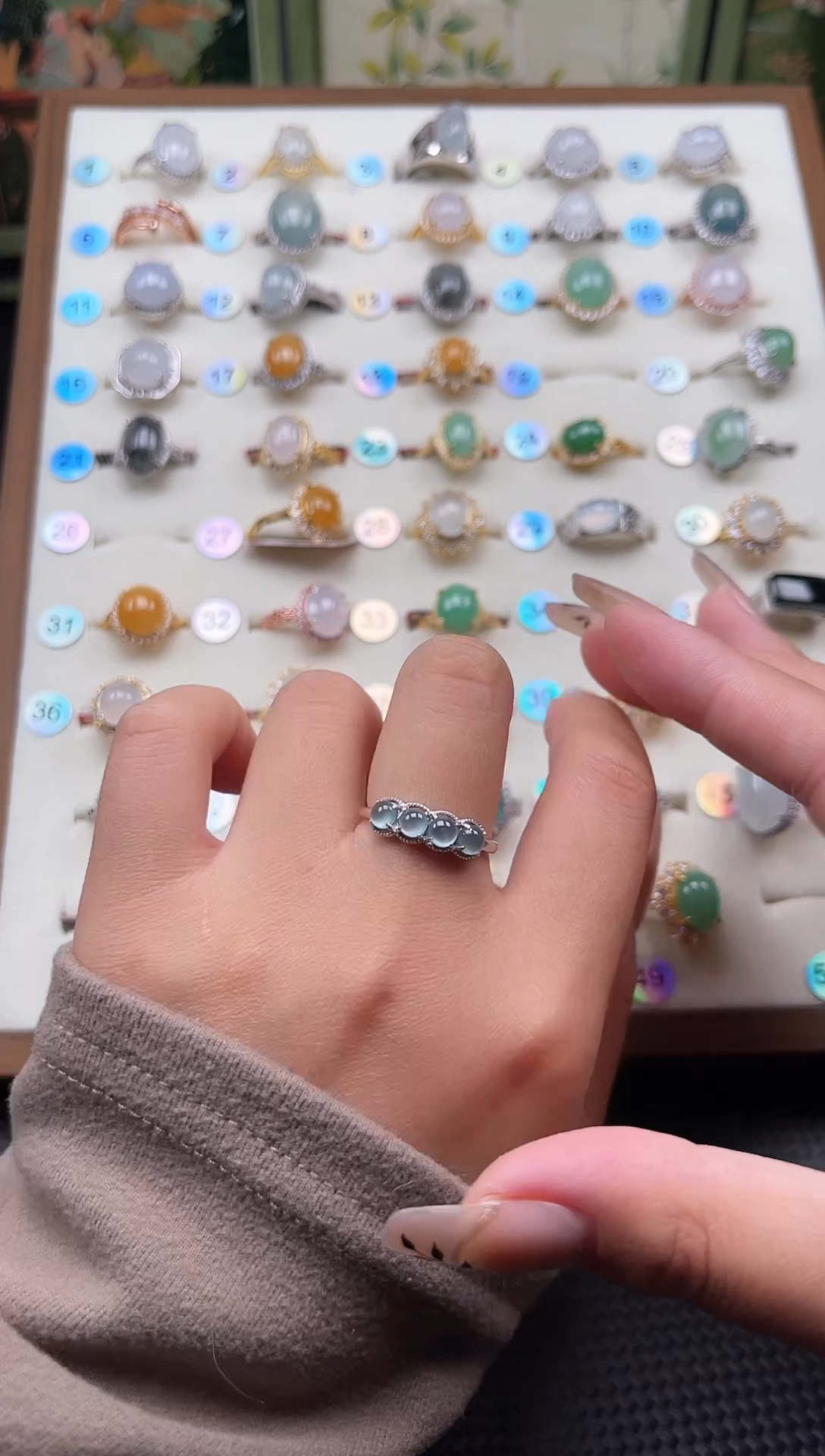 【闪购商品】翡翠戒指银S925镶嵌天然A货翡翠戒指