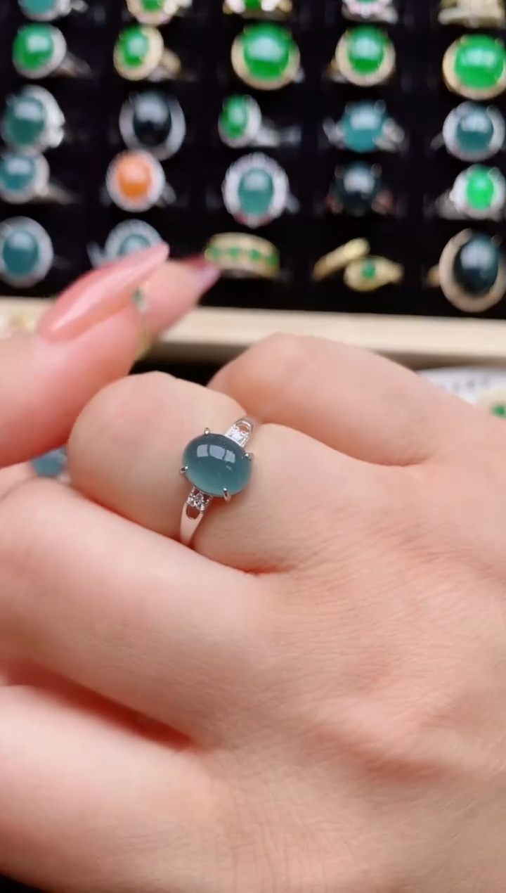 【闪购商品】翡翠戒指银S925镶嵌07070