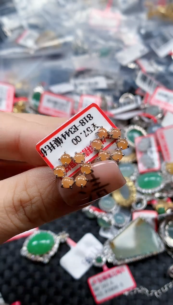 银S925镶嵌戒指翡翠天然A货缅甸翡翠