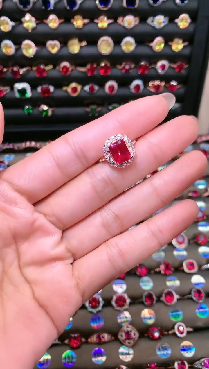 【闪购商品】红宝石戒指银S925镶嵌79