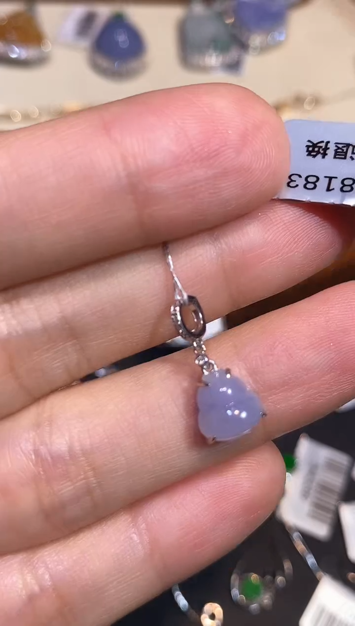 翡翠18K金镶嵌吊坠(不含链)吊坠