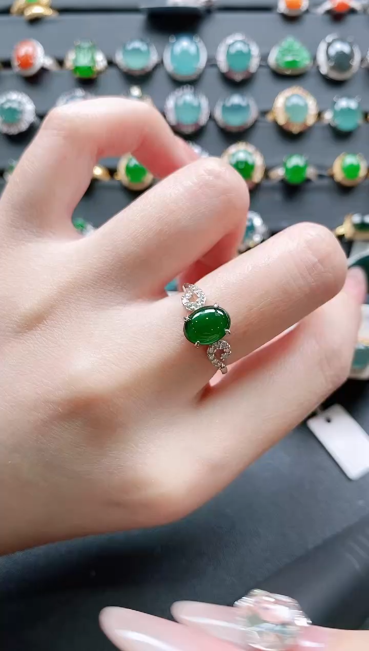 【闪购商品】翡翠戒指银S925镶嵌11111111