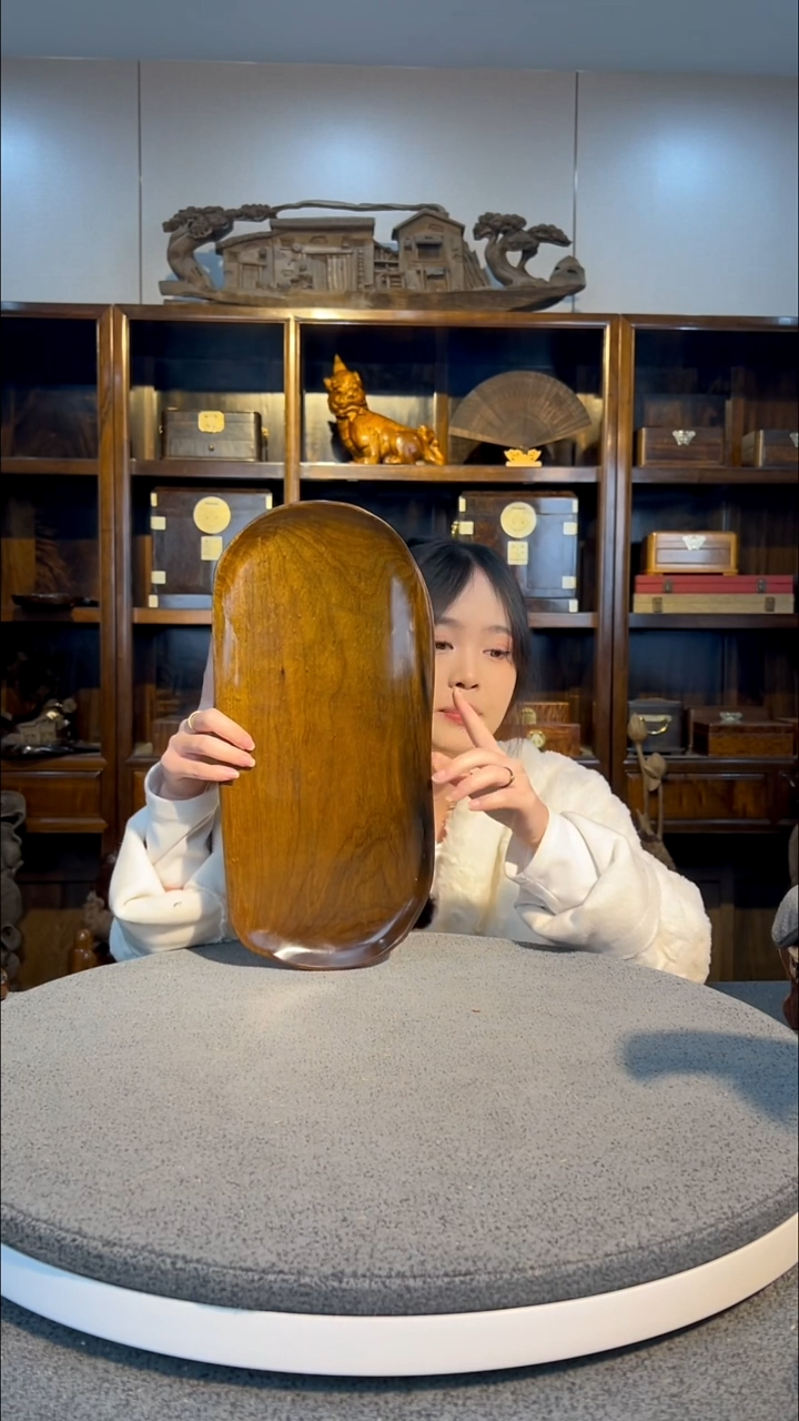 【闪购商品】金丝楠木雕随形果盘3