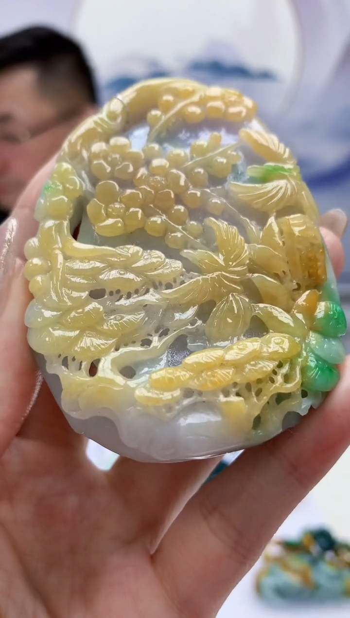 【闪购商品】定制翡翠未镶嵌5152jw-毛货挂件76