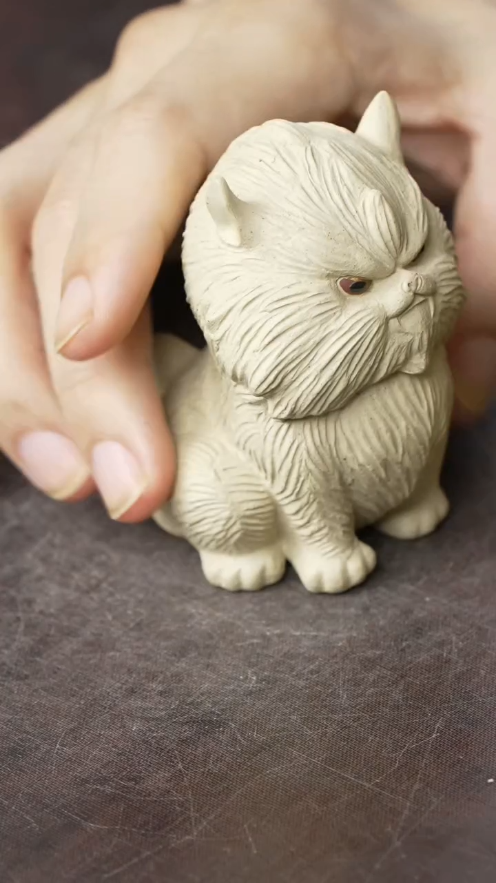 紫砂茶宠紫砂夜猫子