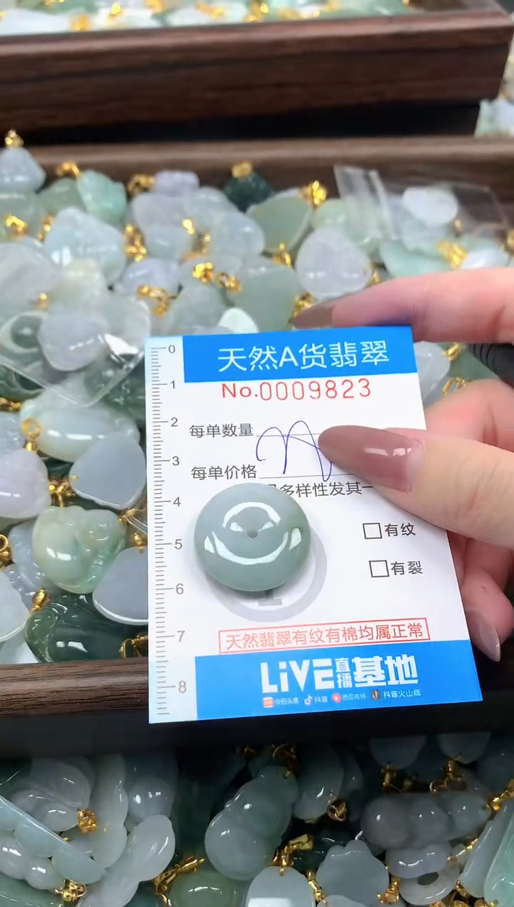 颈饰未镶嵌翡翠净货挂件-9823