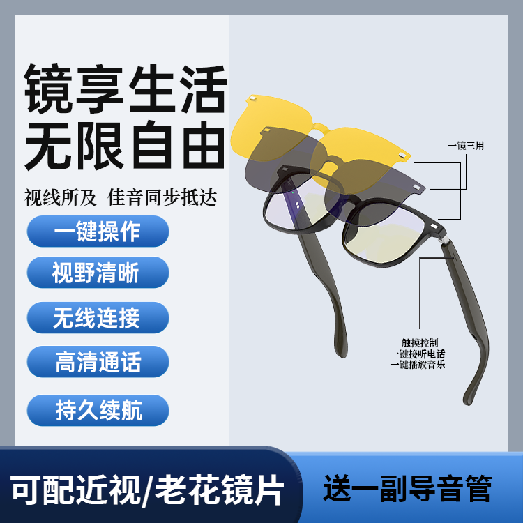 音频蓝牙眼镜 超长待机 蓝牙5.3 厂家直供S3