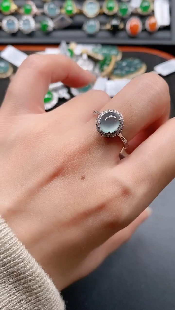 银S925镶嵌戒指翡翠11111