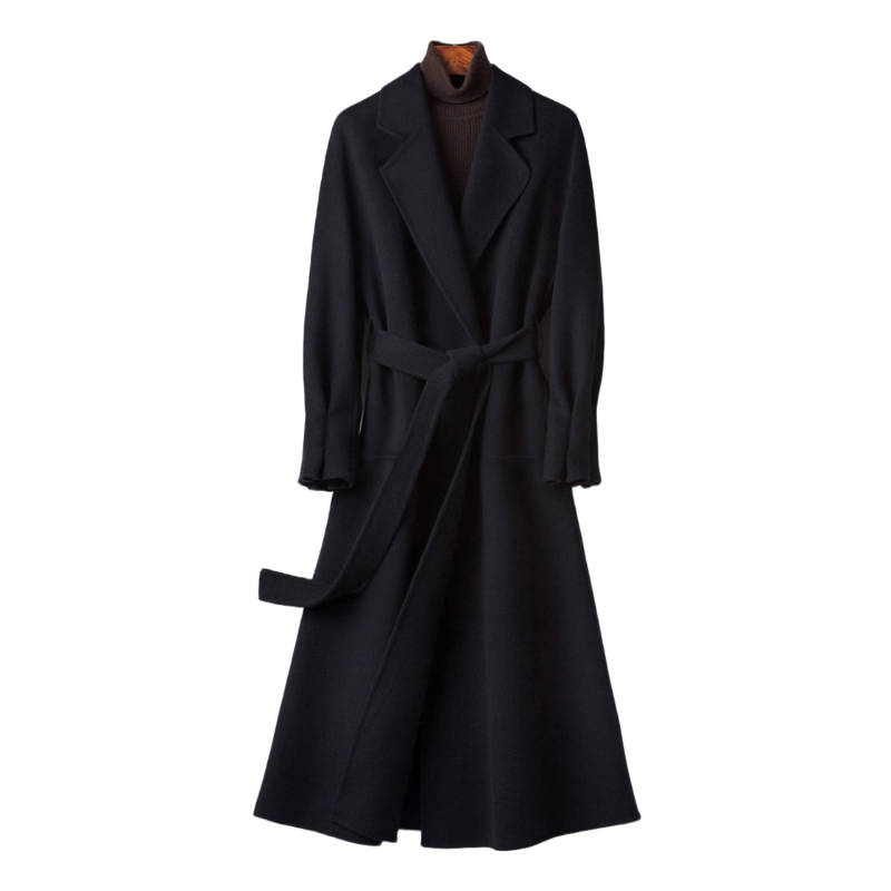 3310秋冬100%美澳毛双面大衣高挑气质设计师款长款毛呢外套