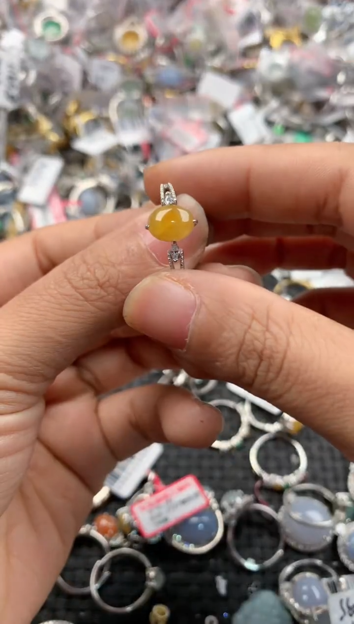 银S925镶嵌戒指翡翠3333----8