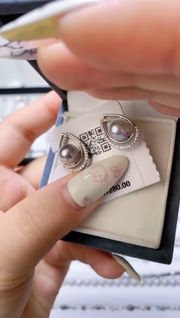 【闪购商品】海水珍珠耳饰银S925镶嵌225