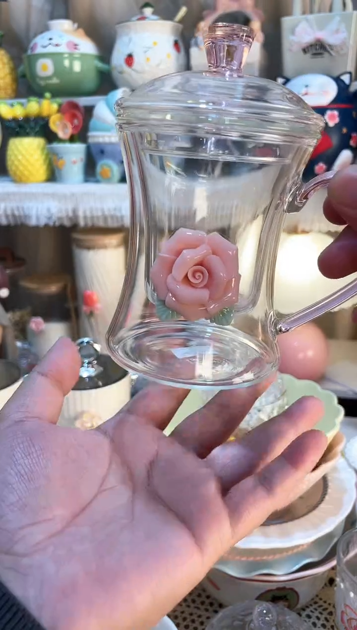 【闪购商品】瓷片花茶杯 质量好发货快放心拍