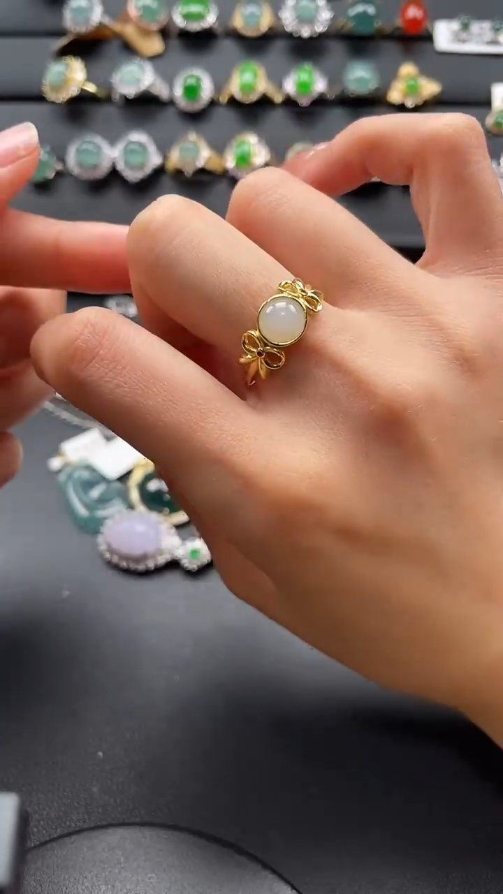 【闪购商品】翡翠戒指银S925镶嵌365346