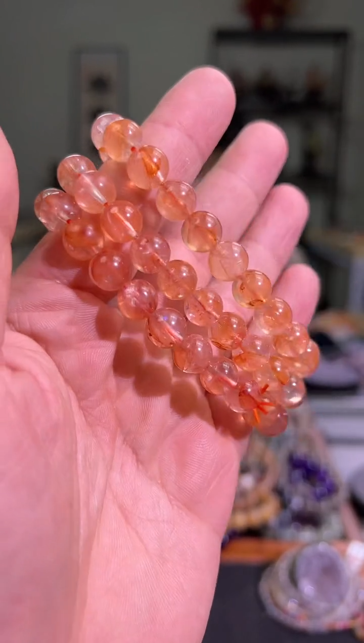 【闪购商品】水晶手串未镶嵌9+mm红胶花手串（多样性发其一）
