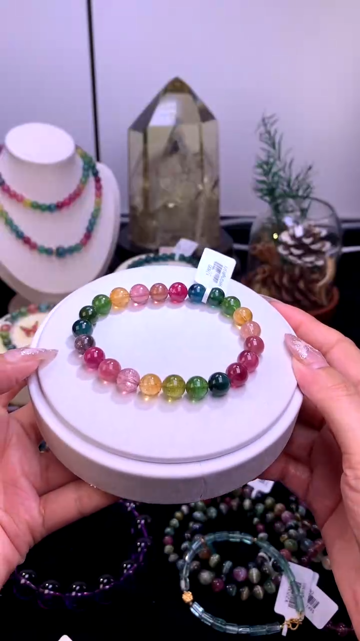 手链未镶嵌碧玺【梦源珠宝】8m+天然碧玺单圈手链