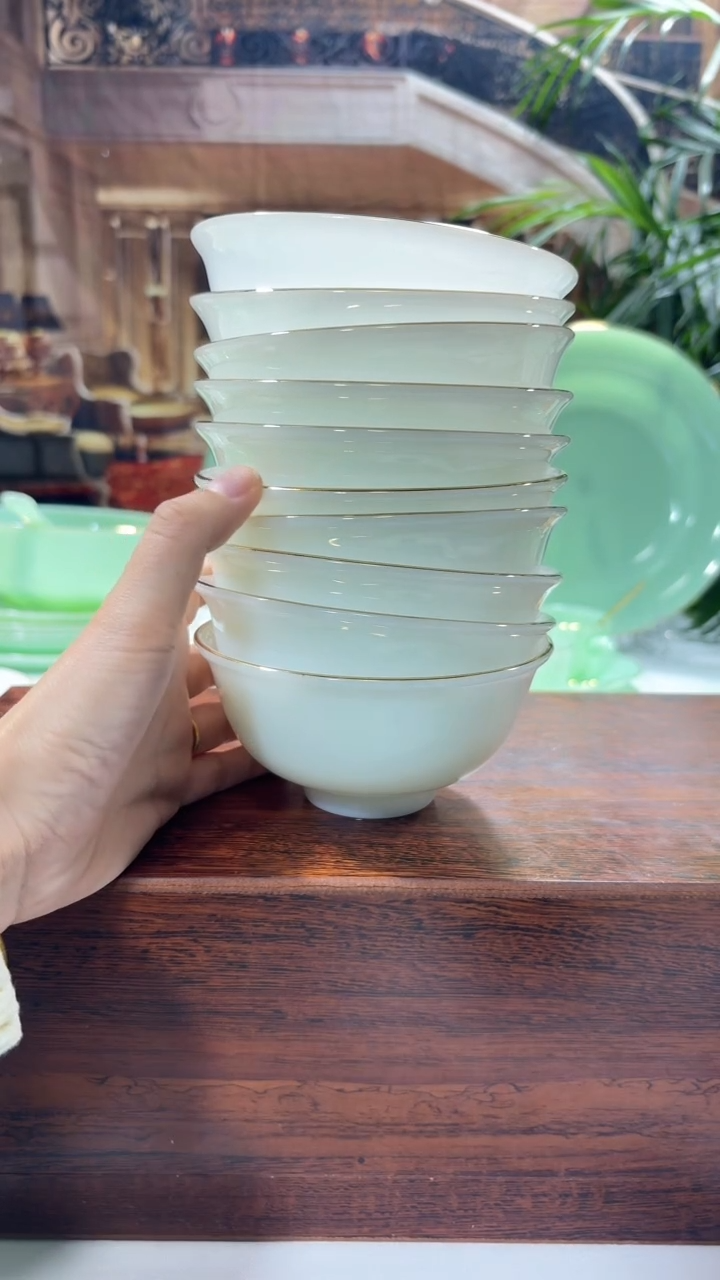 【闪购商品】... 4.5英寸玉瓷碗10个口径11.5厘米