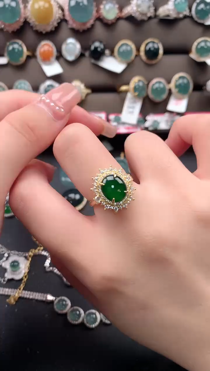 【闪购商品】翡翠戒指银S925镶嵌452141