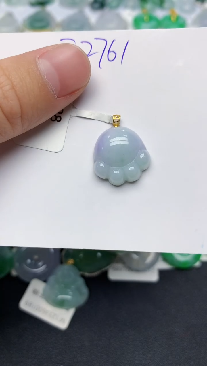颈饰18K金镶嵌翡翠 天然缅甸A货翡翠百元以上9元证书费自理