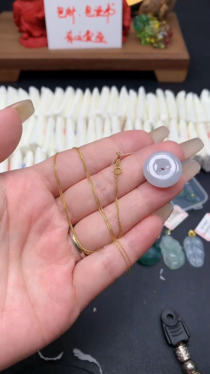 【闪购商品】翡翠套链18K金镶嵌MS154817