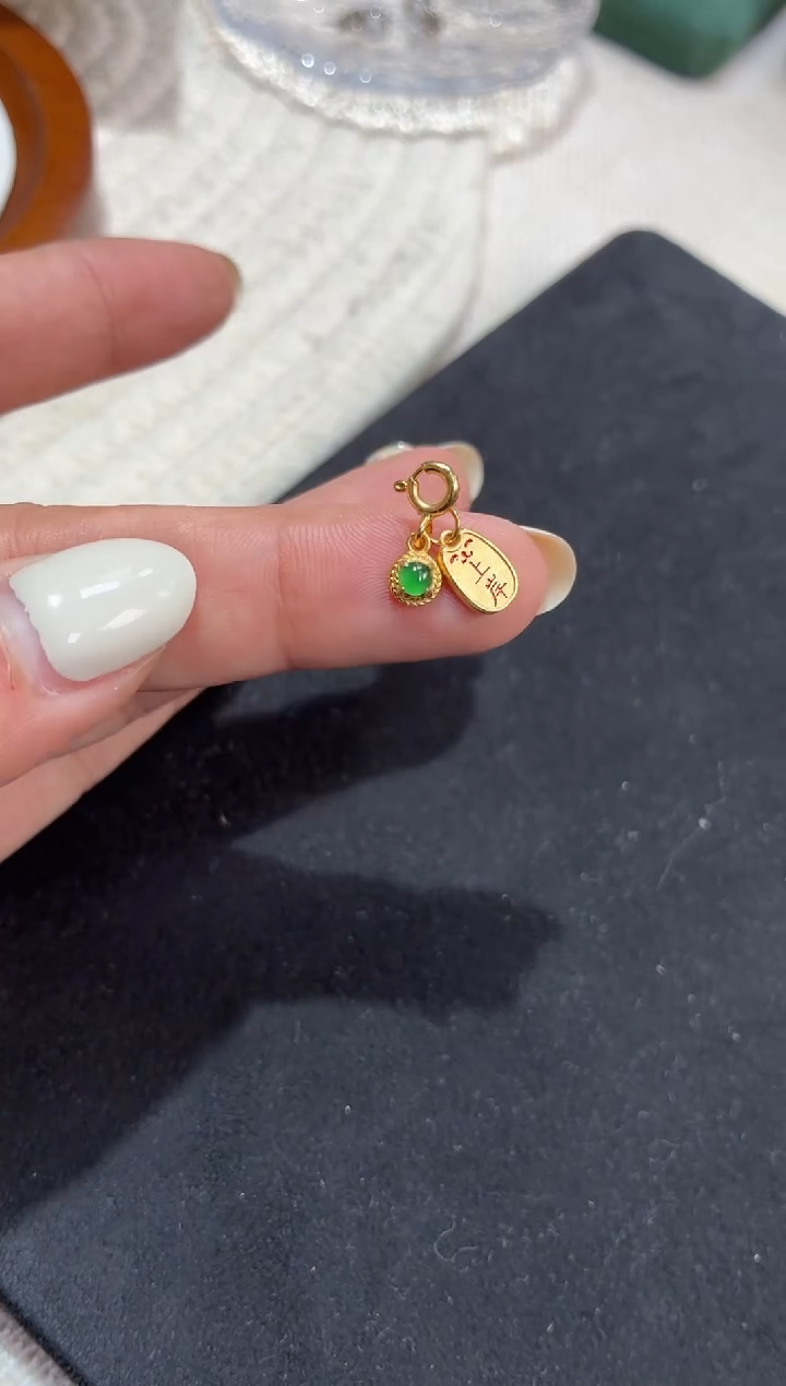 吊坠(不含链)银S925镶嵌翡翠吊坠