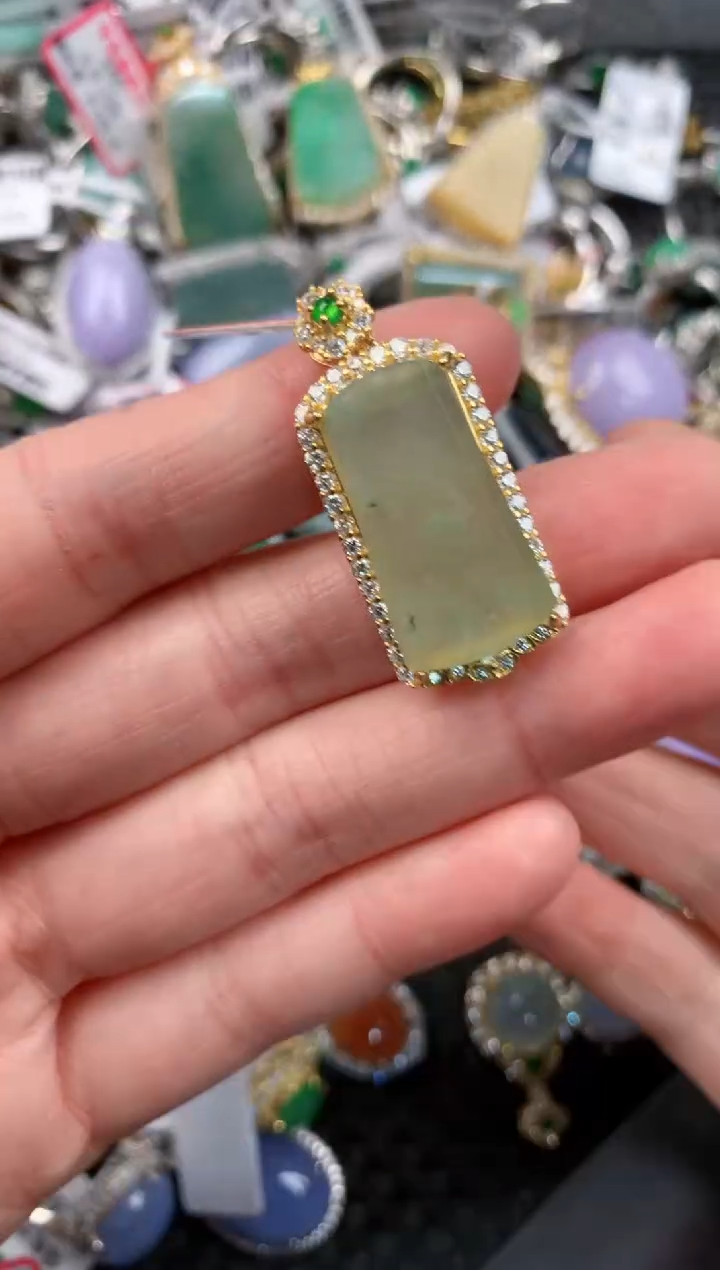 银S925镶嵌戒指翡翠999      8