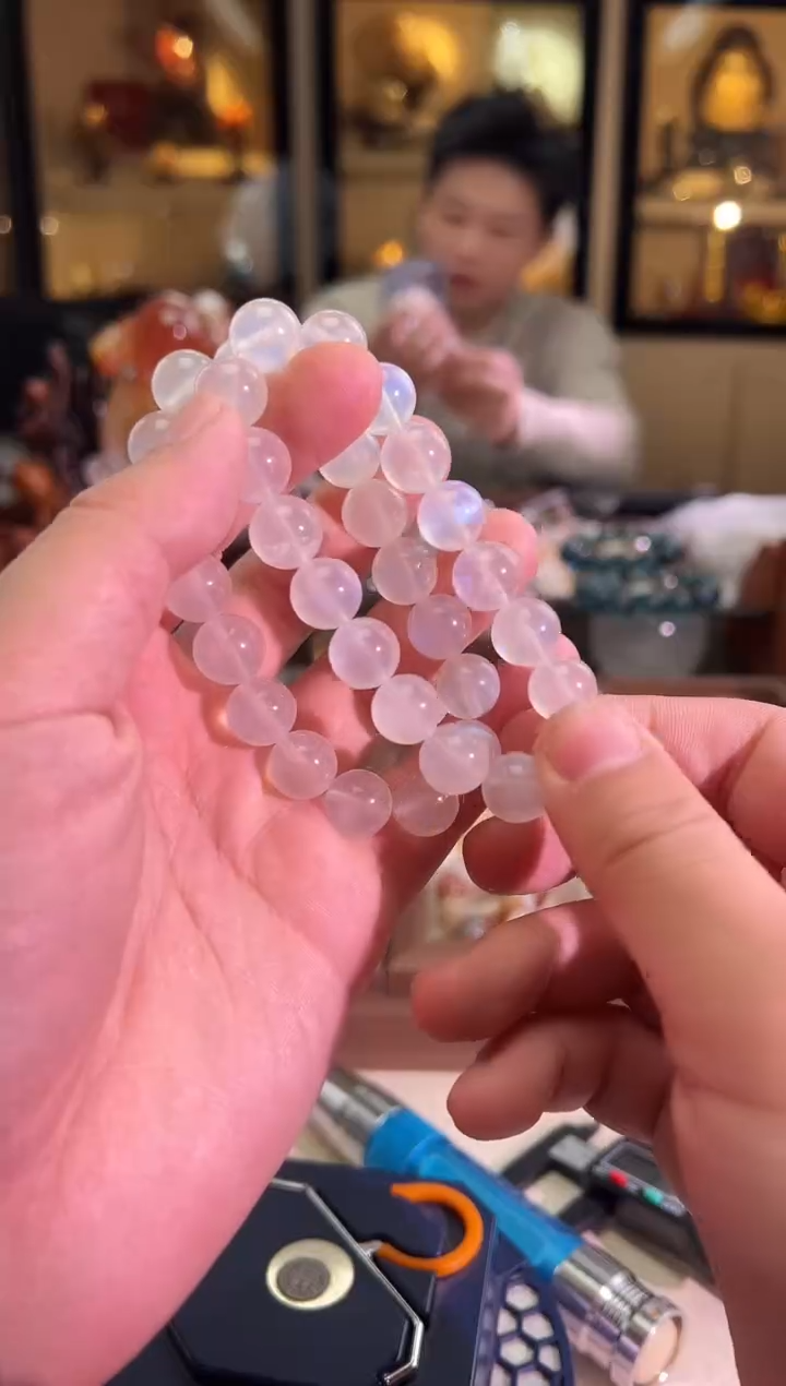 未镶嵌手链月光石11.8mm+蓝月光（多样性发一）