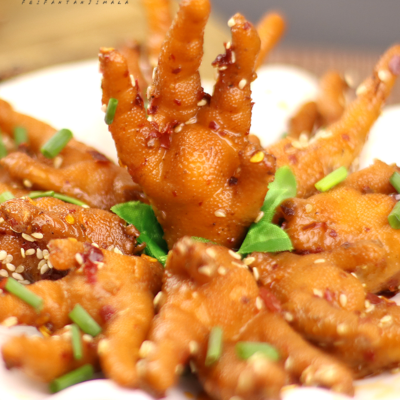 鲜卤凤爪麻辣鸡爪休闲零食湖南特色小吃独立包装手工虎皮鸡爪