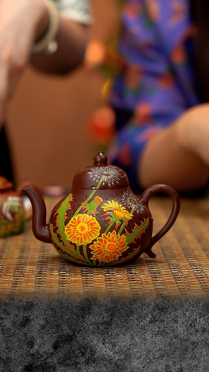 茶壶紫砂蒲公英紫砂 QMJ