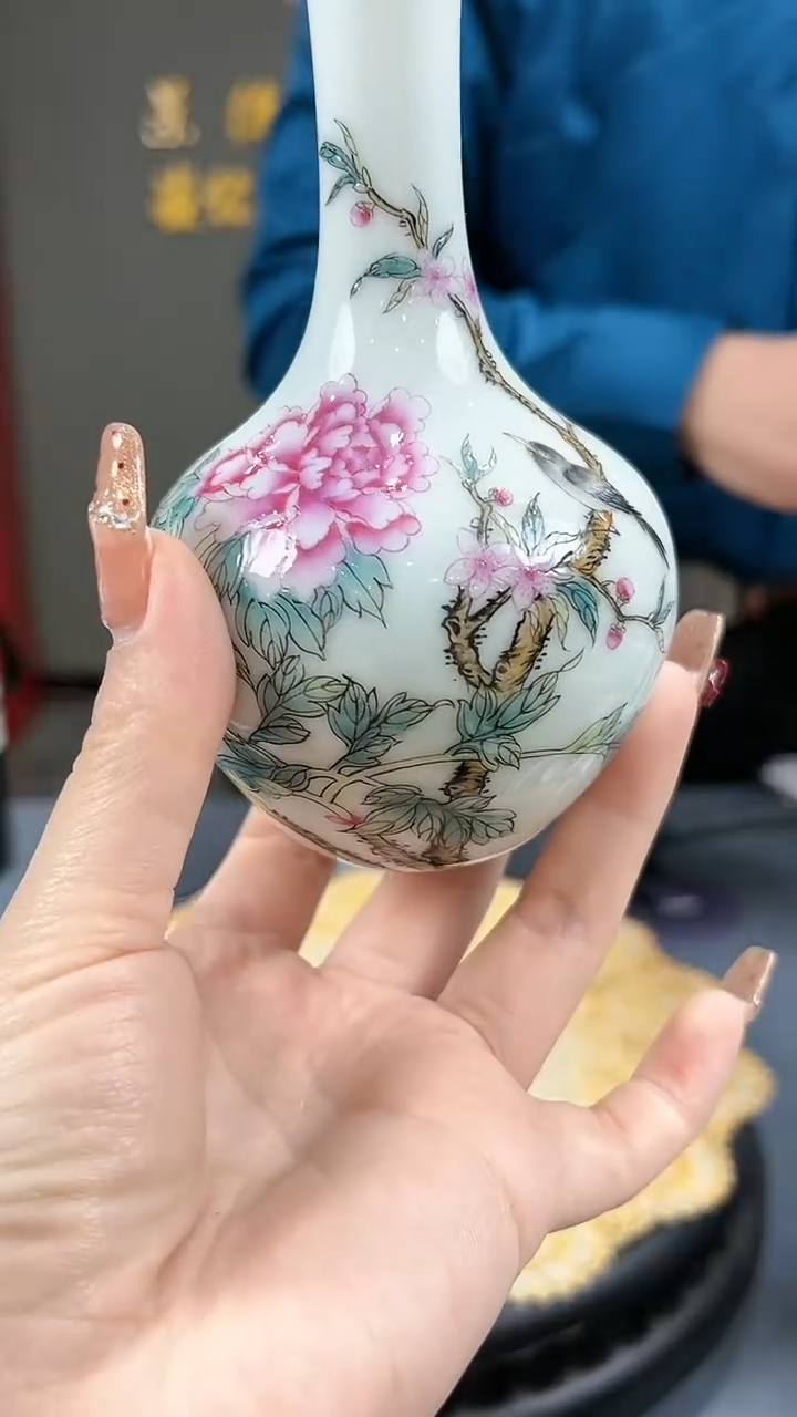 【闪购商品】官窑瓷画院042官窑瓷画院花鸟赏瓶