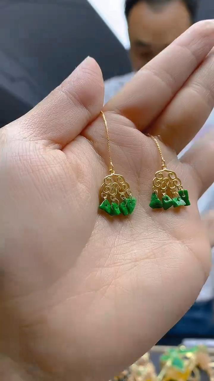 【闪购商品】翡翠耳饰合金0298翡翠耳线