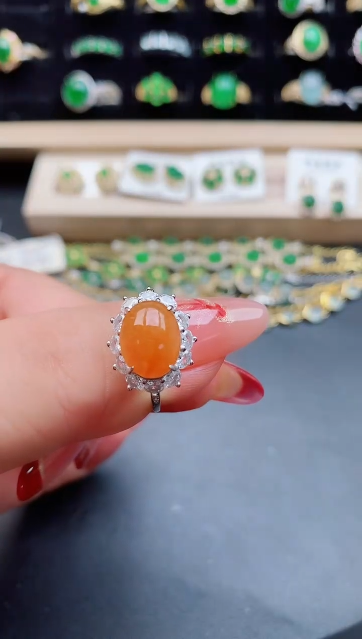 【闪购商品】翡翠戒指银S925镶嵌508550