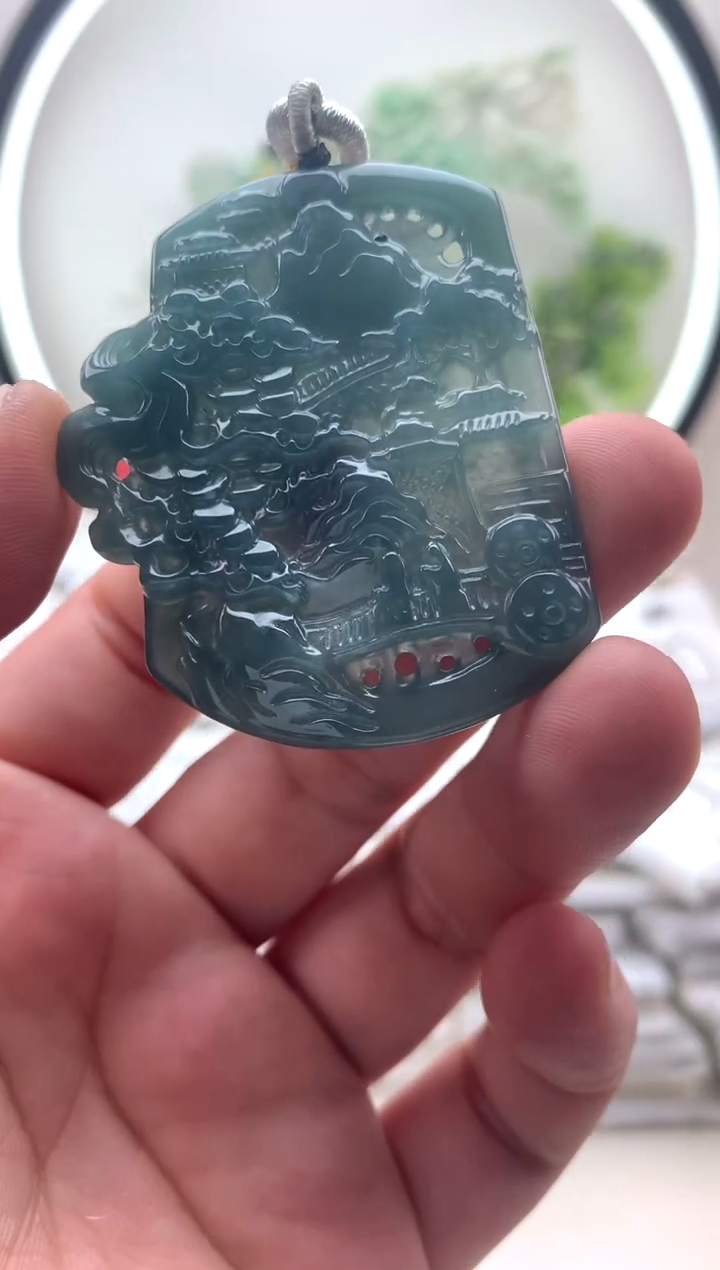 颈饰未镶嵌翡翠山水