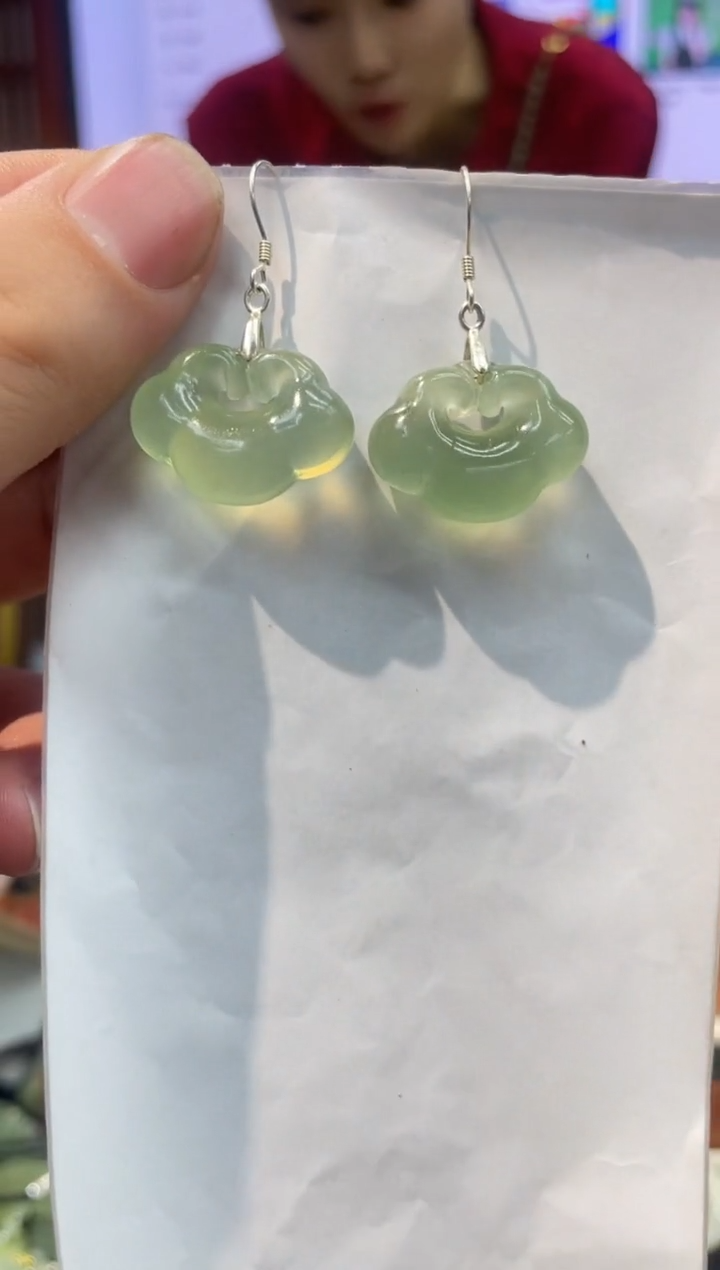 【闪购商品】岫玉耳饰银S925镶嵌·多样性发货*拍一发一