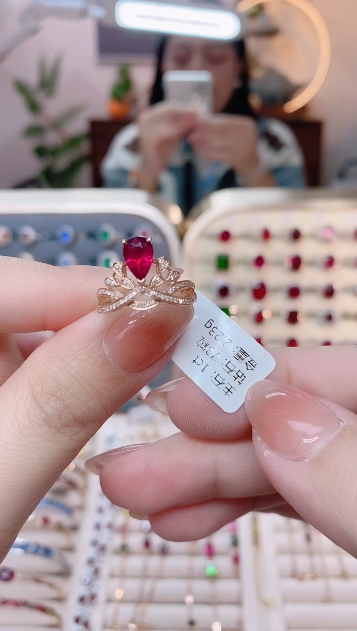 【闪购商品】碧玺18K金戒指18K金镶嵌.