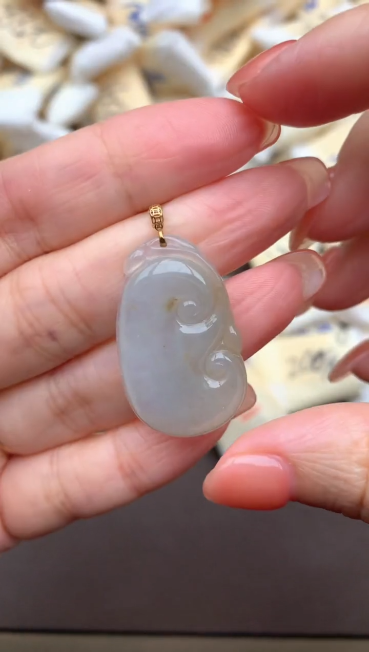 【闪购商品】翡翠挂件18K金镶嵌一