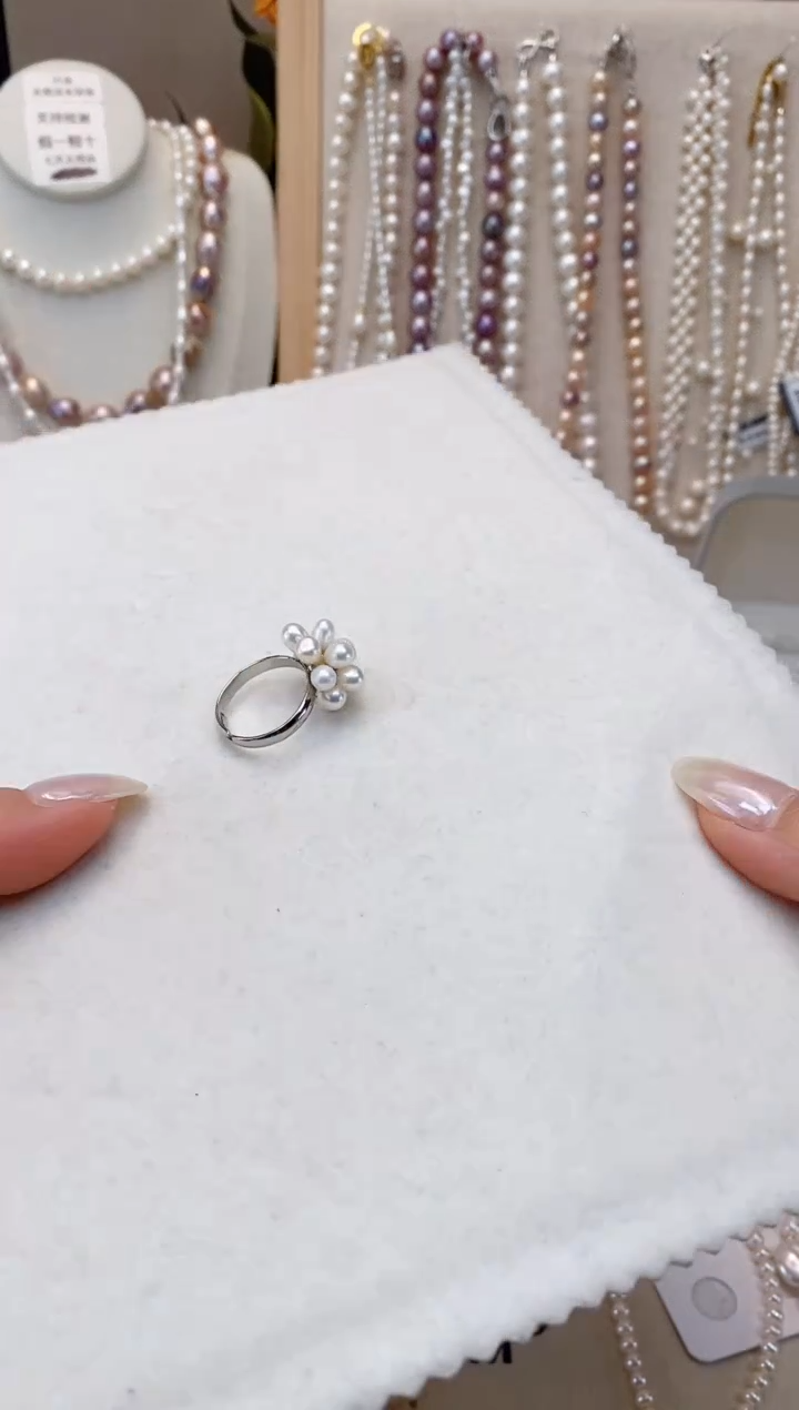 【闪购商品】淡水珍珠项链未镶嵌爆米花戒指