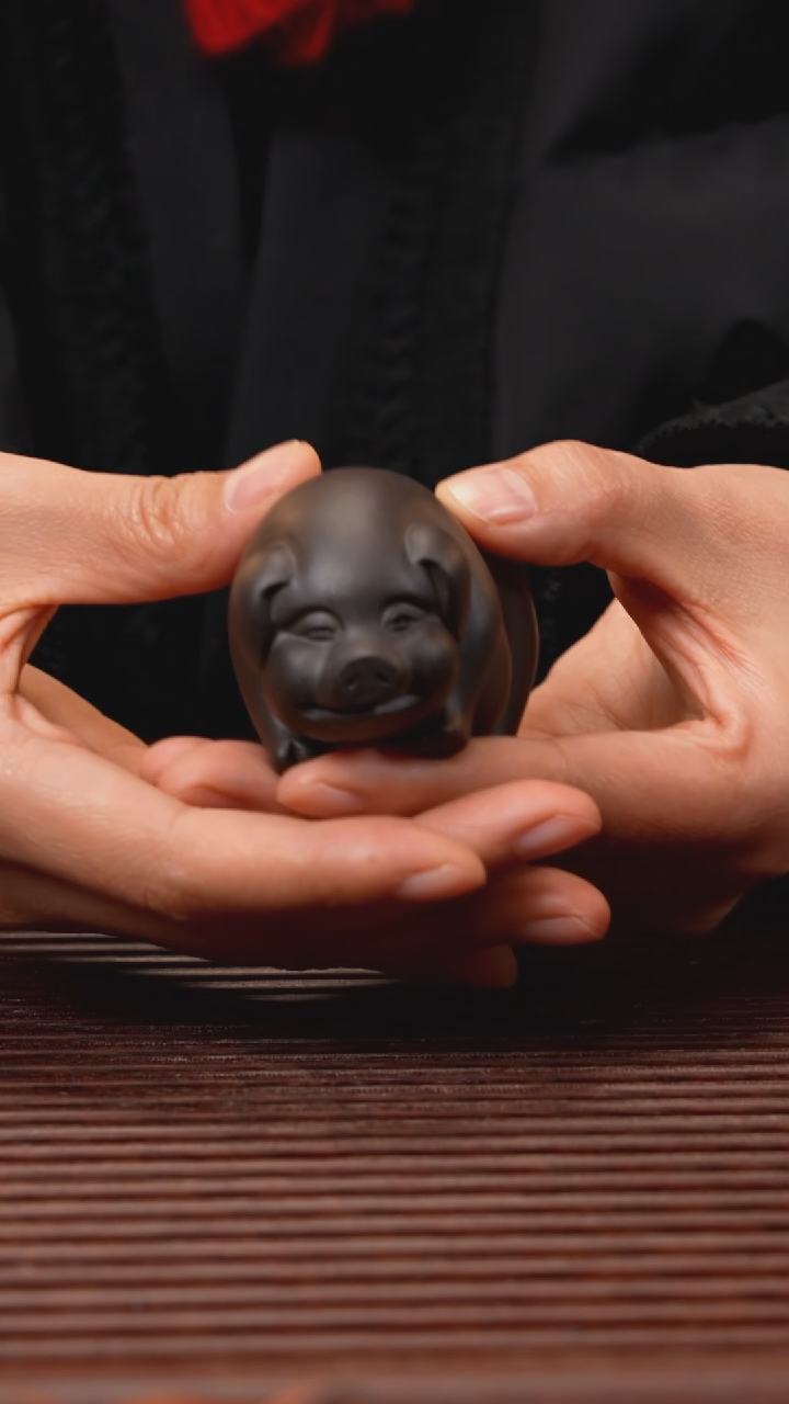 【闪购商品】紫砂茶宠精工 小黑猪