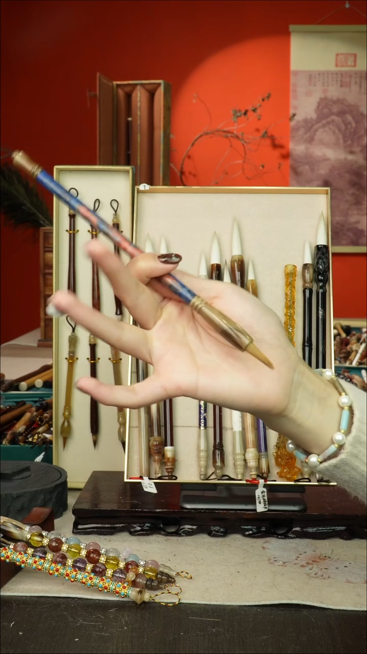 279号闪孤品高货毛笔链接 清水试笔 蘸墨不退