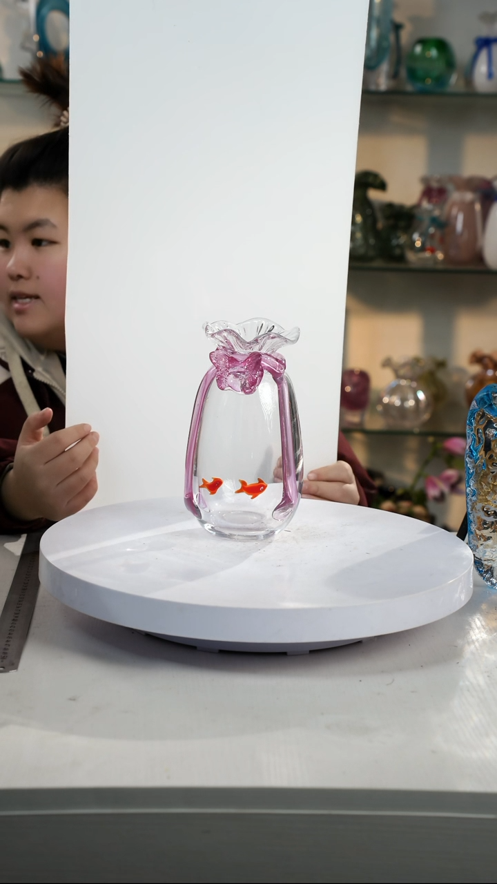【闪购商品】琉璃【弘扬】高22轻奢琉璃花器正常手工痕迹